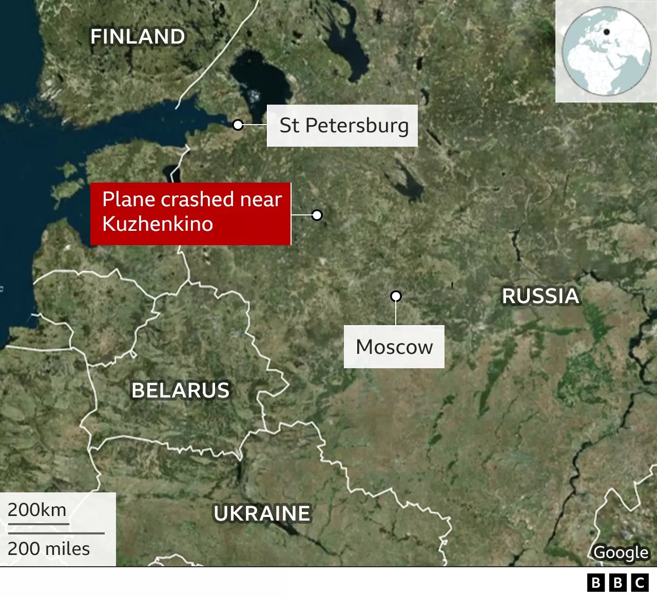 Russian plane crash location