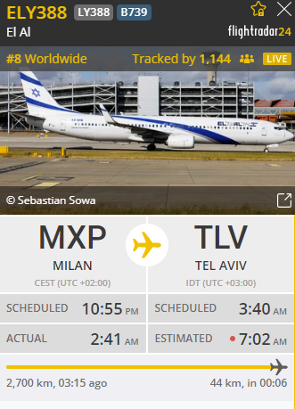 flight delays in to Tel Aviv