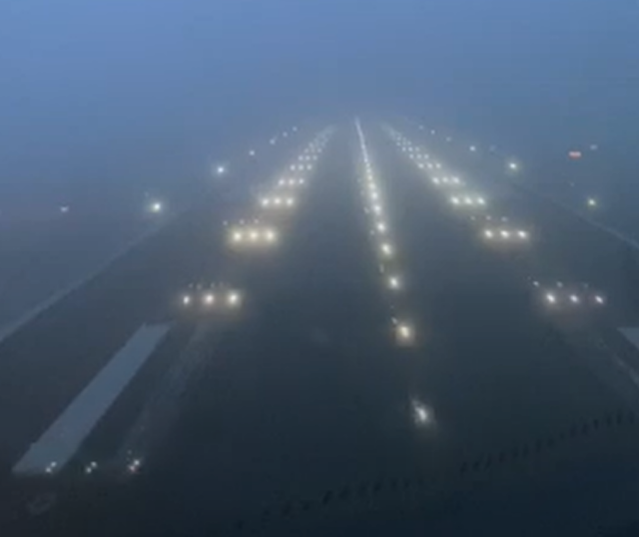 blind landing dense fog.