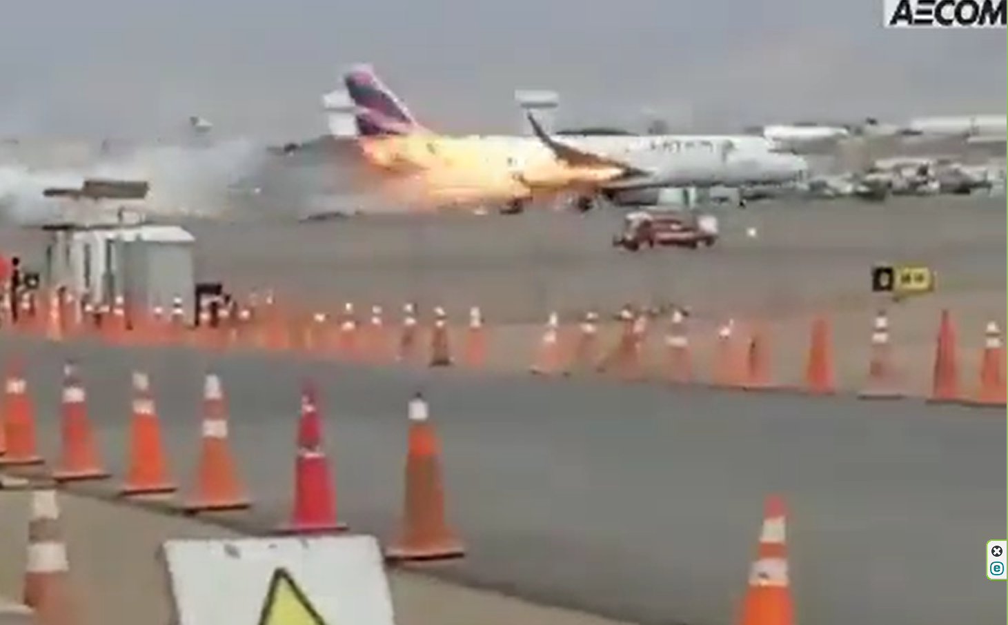 Fire Truck Crashes Into LATAM A320