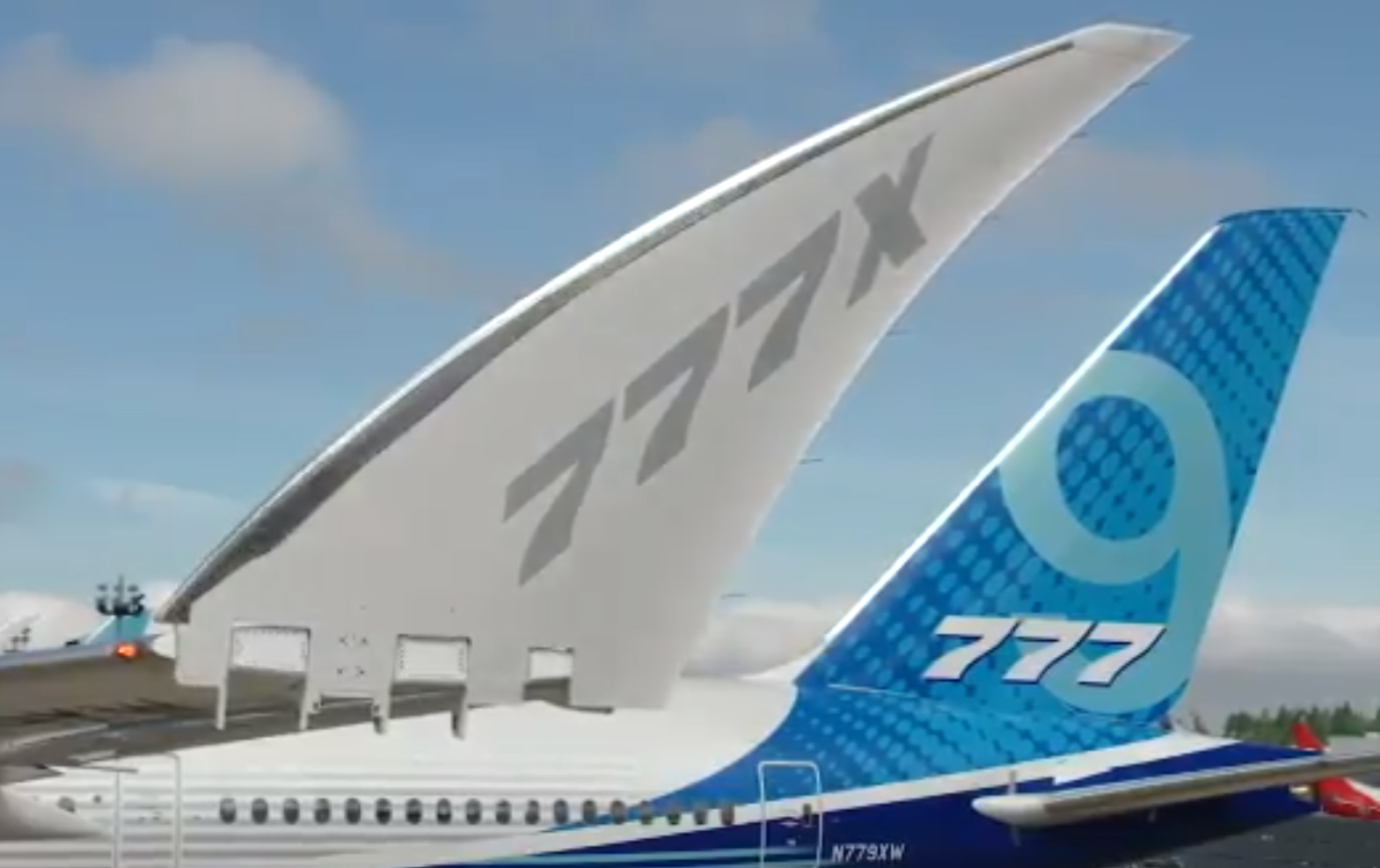 Boeing 777X huge wing tip in - Airline Ratings